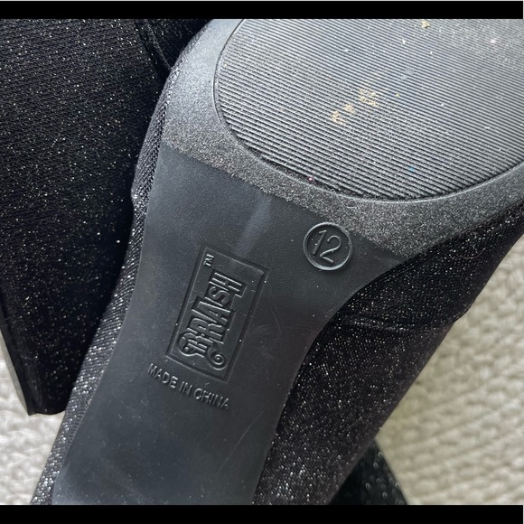 🎯SOLD‼️Brash black metallic stretch fabric ankle boots-12 - Picture 7 of 12